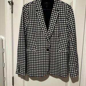 Classic Black and White Checkered Blazer